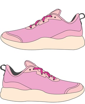 Sneakers shoes , Sneakers in flat style, Sneaker cartoon illustration, sneakers set with different colors vector