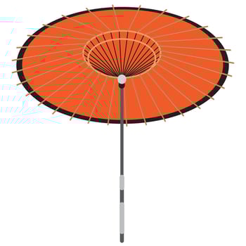 illustration of a traditional orange umbrella vector