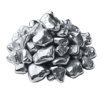 Silver crystal isolated on transparent background png