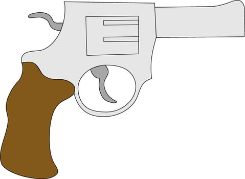 Drawing of a Revolver Handgun vector