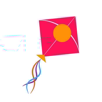 Colorful Pink Yellow Kite Illustration vector