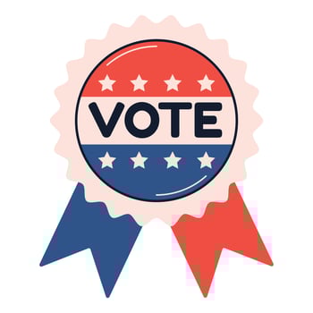 Voting Badge. Element of elections. Democracy vote concept. Element for print, banner, card, brochure or logo. vector
