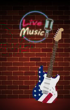 guitar wall. Used for decoration, advertising design, websites or publications, banners, posters and brochures. vector