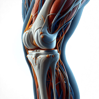 the human knee with the muscles png