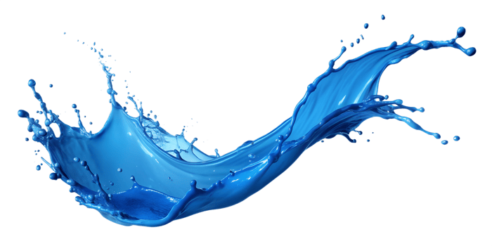 Energetic blue fluid splash motion, isolated transparent png