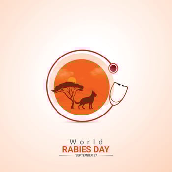 World Rabies Day creative ads design. dog and stethoscope isolated on Poster for background. Rabies Poster, , 3d, illustration, Sep 28. Important day, Holiday concept. vector