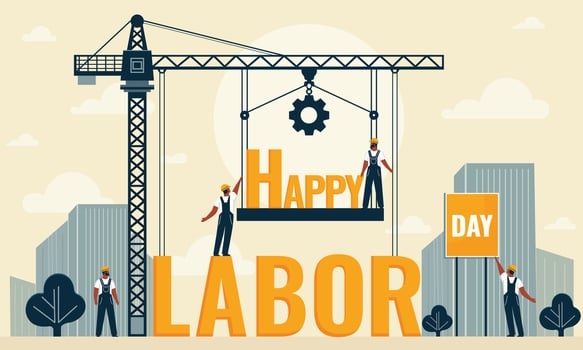 Happy Labor Day flat illustration vector