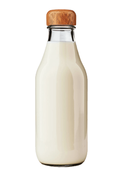 a bottle of cow milk with brown cap on a transparent background png