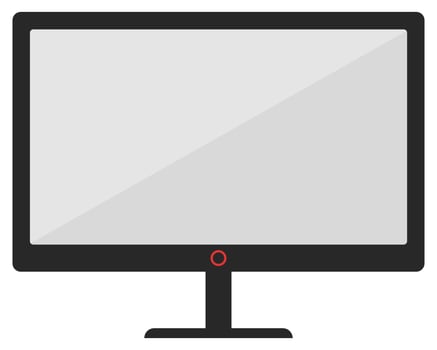 Computer monitor flat icon isolated on white background. vector