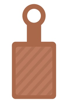 Flat icon of wooden cutting board isolated on white background. vector