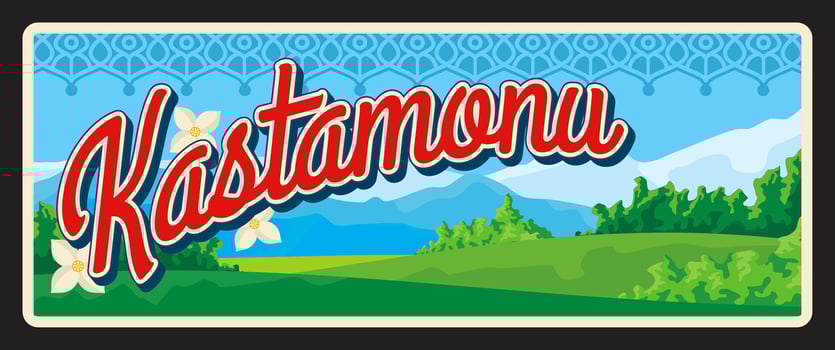 Kastamonu Turkey province turkish travel plate vector