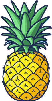 Floating pineapple cartoon icon Illustration. Food Object Icon Concept. vector