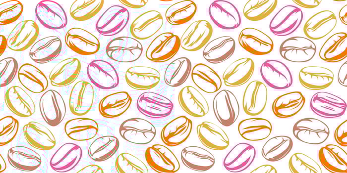 Coffee beans pattern background. coffee beans background. Coffee beans wallpaper. Coffee Beans Illustration for packaging. vector