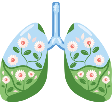 clean air lungs with flowers and leaves png