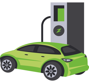 electric car in a station png