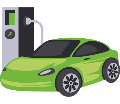 electric car charging on the station png