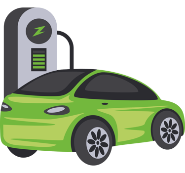 electric car charging at a power station png