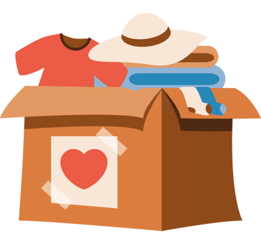 donation box full of clothes for charity png