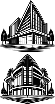 Building silhouette art vector