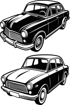Classic retro style american car silhouette vector