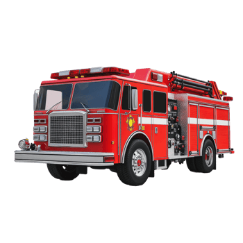 Fire truck parked at the city fire station png