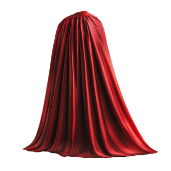 Red draped garment displayed against a neutral background png