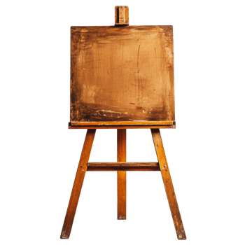 Blank easel ready for painting in a studio png