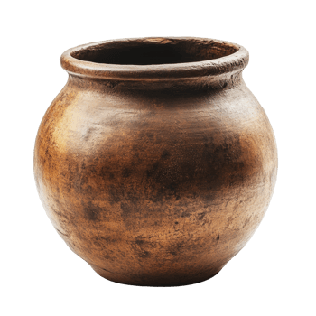Traditional clay pot used for storage in home png