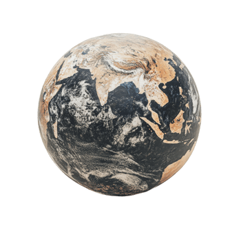 Earth globe showing detailed continents and oceans png