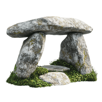 Ancient stone structure in a grassy area png