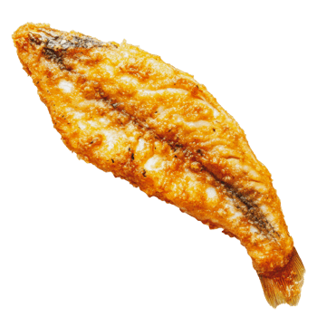 Crispy fried fish on a white background png