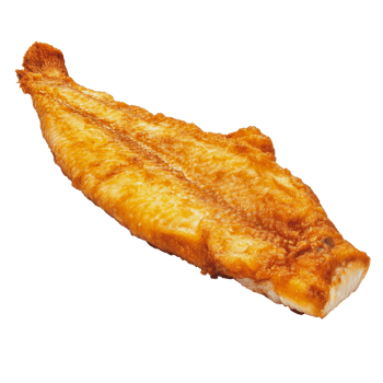 Fried fish fillet on a white background png