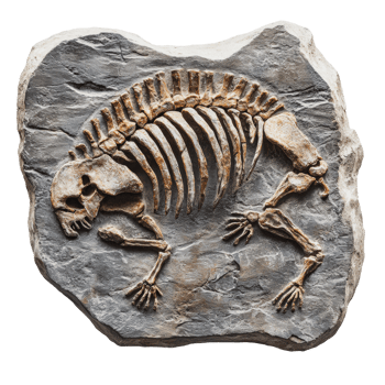 Fossilized skeleton of an ancient animal found png