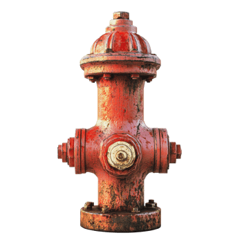 Old red fire hydrant on a city street png