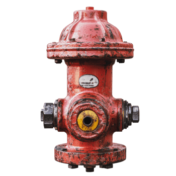 Bright red fire hydrant in an urban area png