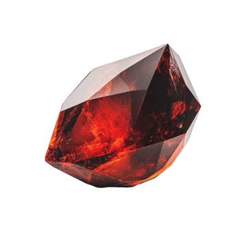 Beautiful red gemstone with unique facets png