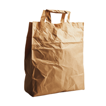 Brown paper bag on a white background png