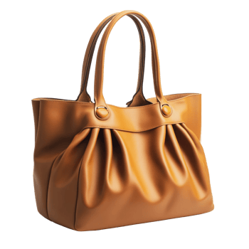 Stylish brown handbag on display in a shop png