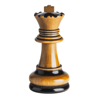 Wooden chess king piece on a white background png