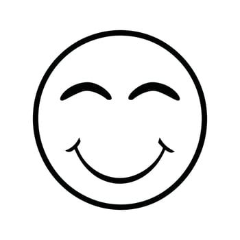 A smiley face with a black outline vector