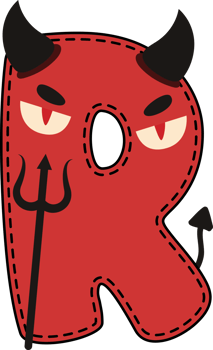 Halloween Devil Alphabet R png