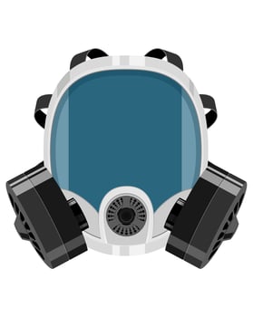 respirator breathing mask for protection flat style illustration isolated on white background vector