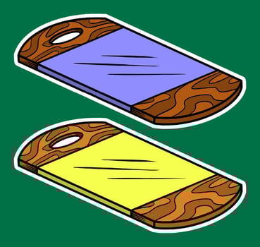 Hand Drawn Cutting Board Sticker Illustration vector