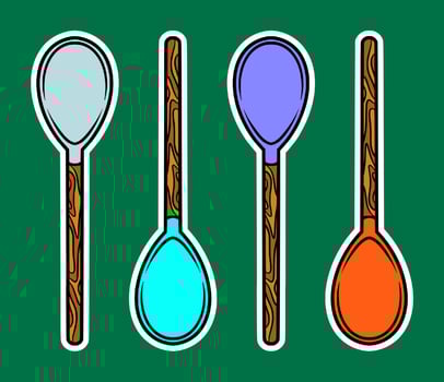 Hand Drawn Spoon Sticker Illustration vector