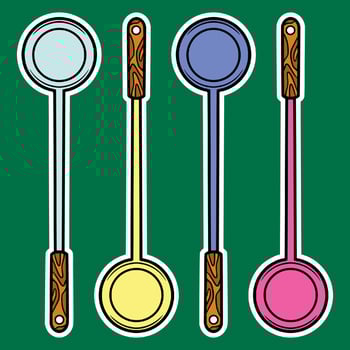Hand Drawn Spatula Sticker Illustration vector