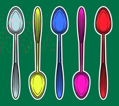 Hand Drawn Spoon Sticker Illustration vector