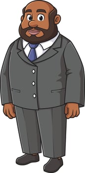 African-american business man cartoon drawing vector