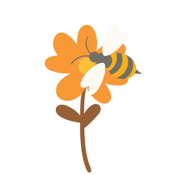 Bees Are Sucking Flower Nectar vector