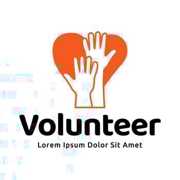 Volunteer logo premium illustration. vector