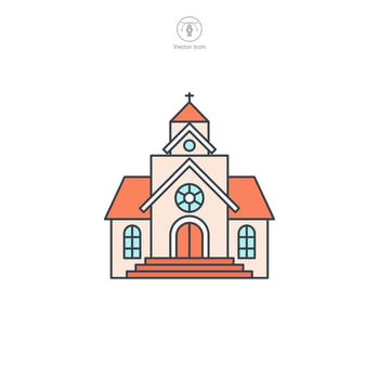 Church building icon symbol illustration isolated on white background vector